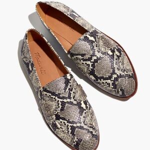 Madewell The Alex Loafer in Snake Embossed Leather Size 9